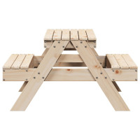 Miniatyr av produktbild för Picknickbord för barn 88x97x52 cm massiv furu