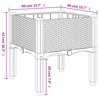 Produktbild för Odlingslåda med ben svart 40x40x42 cm PP