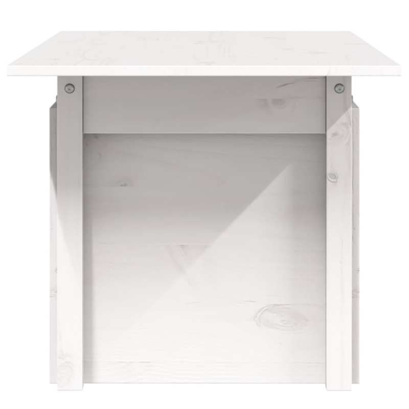 Produktbild för Trädgårdsbord vit 100x50x75 cm massiv furu