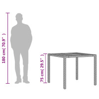 Produktbild för Trädgårdsbord med akaciaträ grå 90x90x75 cm konstrotting