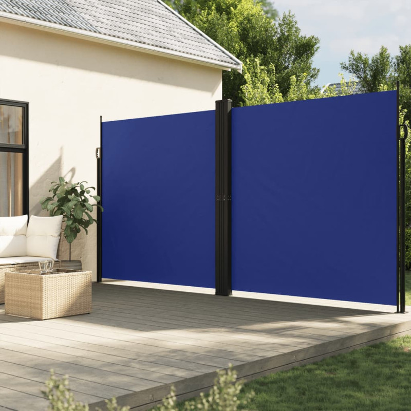 Produktbild för Infällbar sidomarkis blå 220x1000 cm