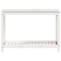 Produktbild för Växtbord med hylla vit 108x50x75 cm massivt furu