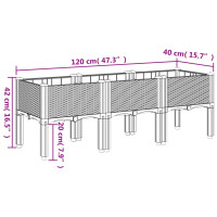 Produktbild för Odlingslåda med ben svart 120x40x42 cm PP