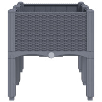 Produktbild för Odlingslåda med ben grå 80x40x42 cm PP