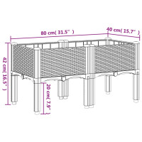 Produktbild för Odlingslåda med ben svart 80x40x42 cm PP