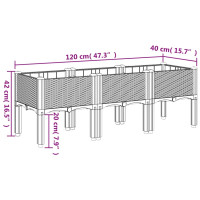 Produktbild för Odlingslåda med ben brun 120x40x42 cm PP