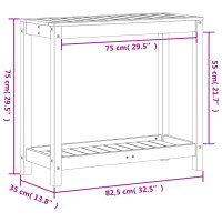 Produktbild för Växtbord med hylla 82,5x35x75 cm massiv impregnerad furu