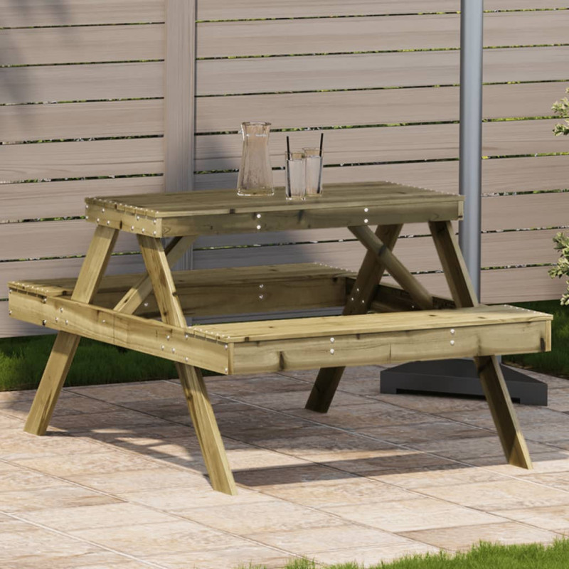 Produktbild för Picknickbord 105x134x75 cm impregnerad furu