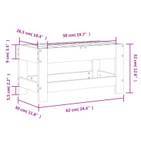 Produktbild för Trädgårdspall vaxbrun 62x30x32 cm massiv furu