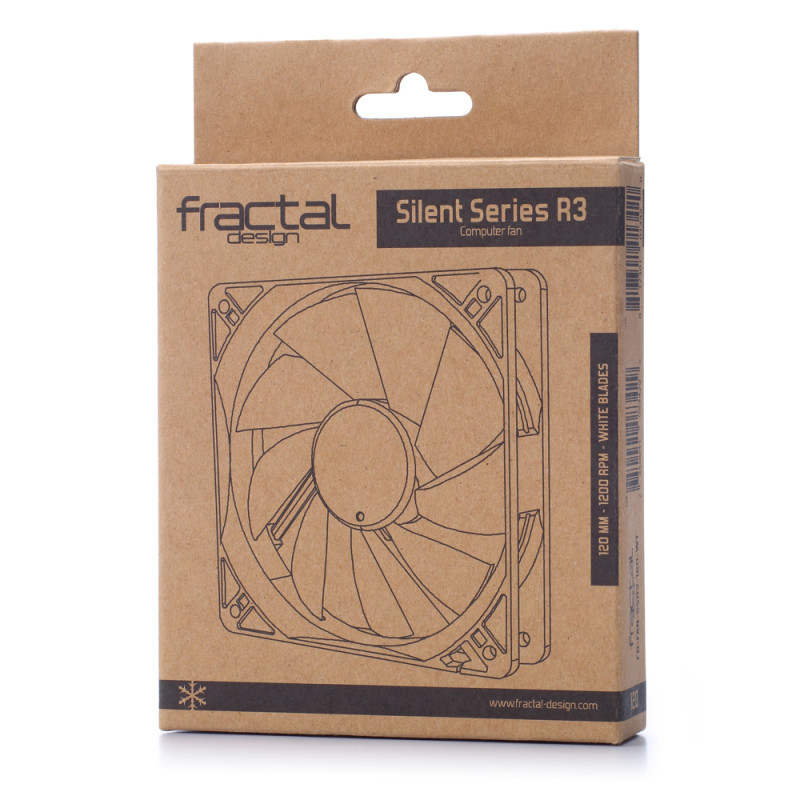 Produktbild för Fractal Design Silent Series R3 120 mm Datorväska Fan 12 cm Svart, Vit