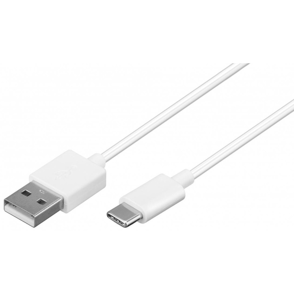 Produktbild för Goobay 59130 USB-kablar 2 m USB 2.0 USB A USB C Vit