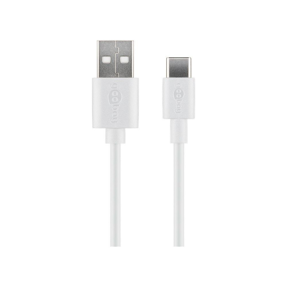 Produktbild för Goobay 59130 USB-kablar 2 m USB 2.0 USB A USB C Vit