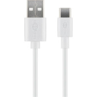 Produktbild för Goobay 59130 USB-kablar 2 m USB 2.0 USB A USB C Vit