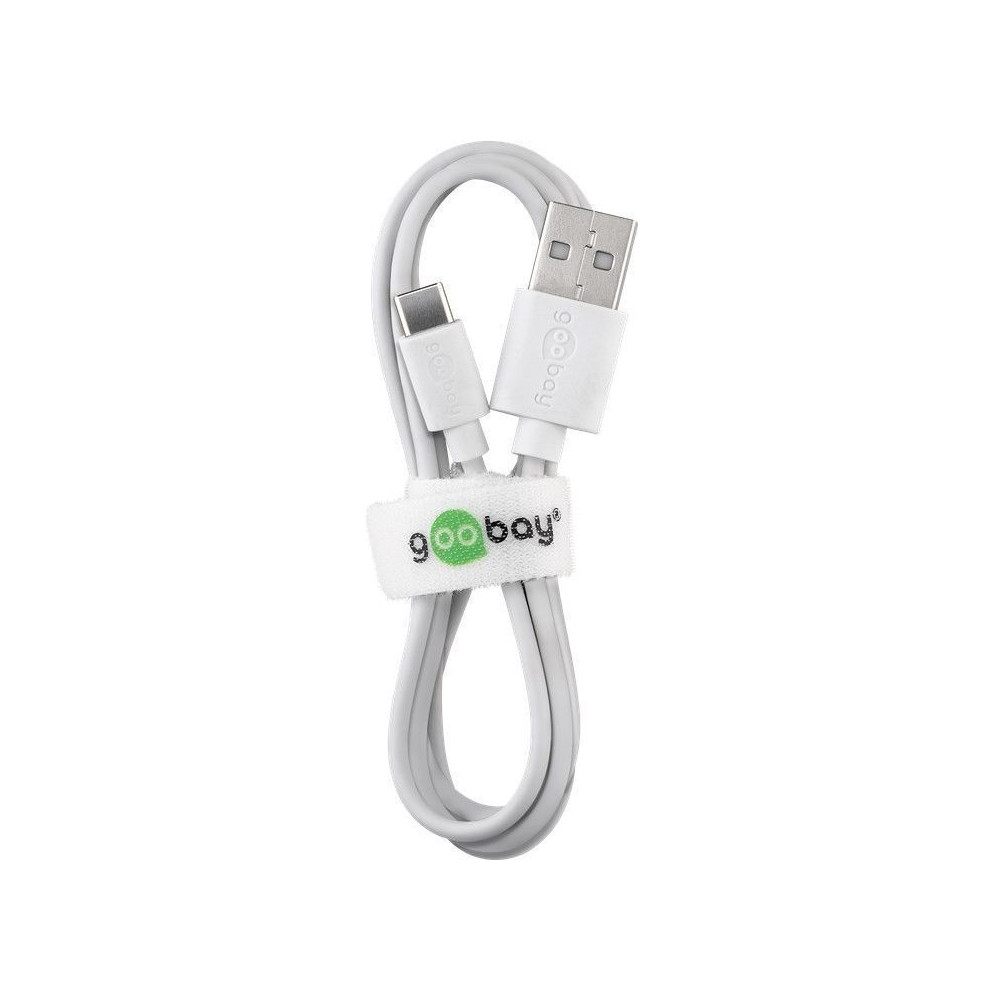 Produktbild för Goobay 59130 USB-kablar 2 m USB 2.0 USB A USB C Vit