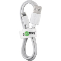 Produktbild för Goobay 59130 USB-kablar 2 m USB 2.0 USB A USB C Vit