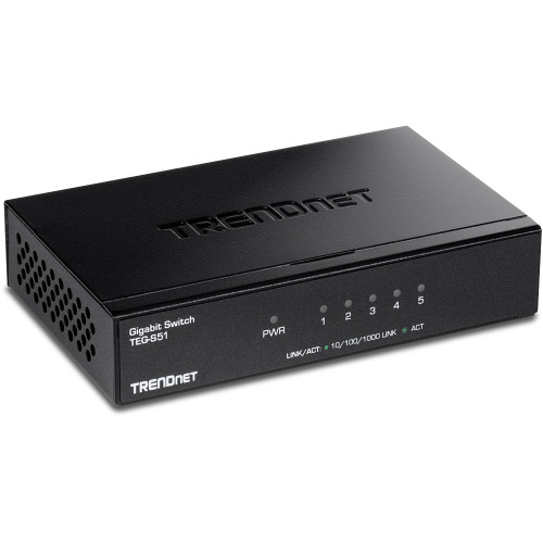 TRENDnet Trendnet TEG-S51 nätverksswitchar Ohanterad Gigabit Ethernet (10/100/1000) Svart