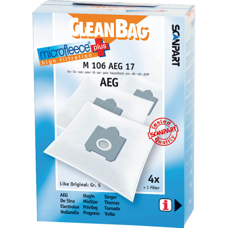 Produktbild för Microfleece+ Dustbag AEG Gr.5 4+1