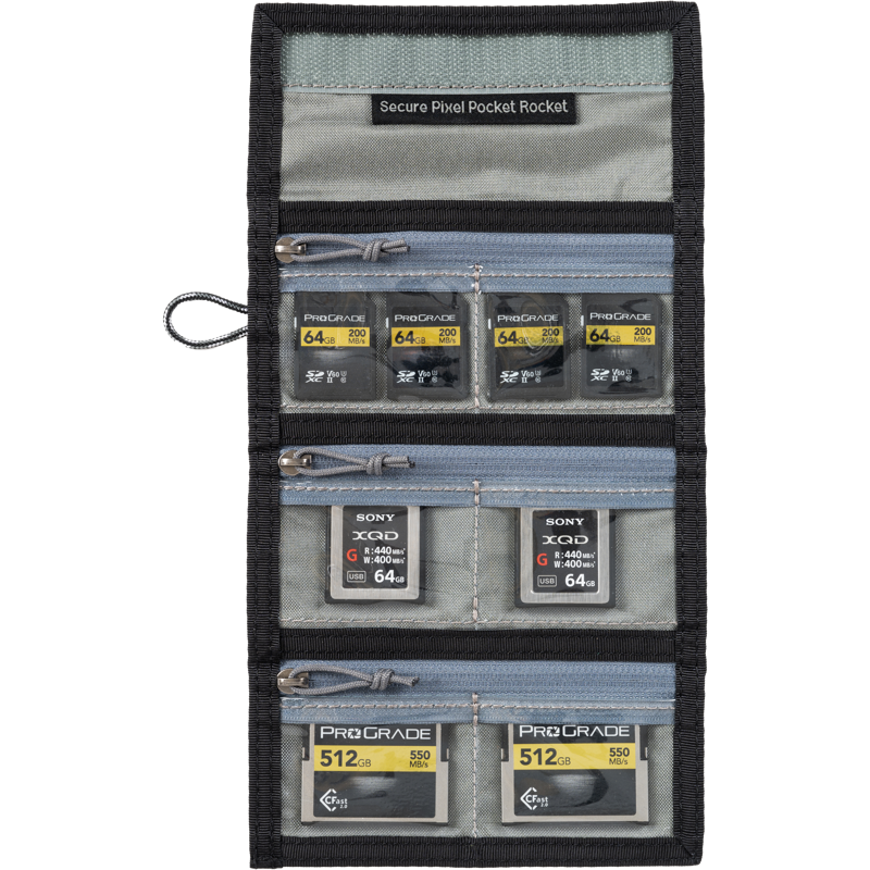Produktbild för Think Tank Secure Pocket Rocket (Wallet with Strap: holds 9 SD/CFexpress/Micro) Slate Black