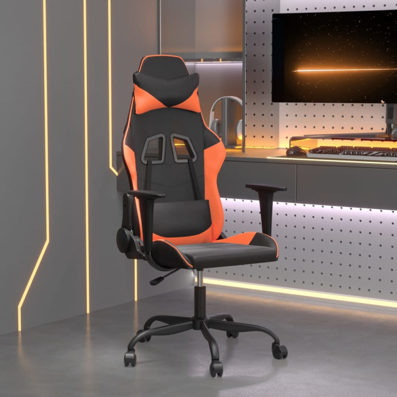 Produktbild för Gamingstol svart och orange konstläder
