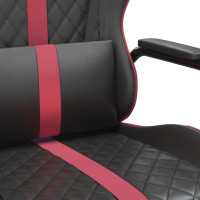 Produktbild för Gamingstol med massage röd och svart konstläder