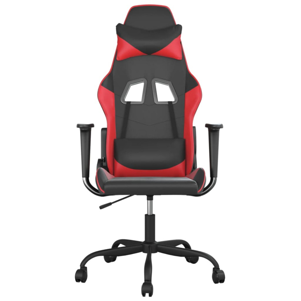 Produktbild för Gamingstol med massage svart och röd konstläder