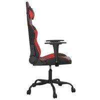 Produktbild för Gamingstol med massage svart och röd konstläder