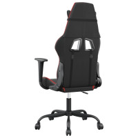 Produktbild för Gamingstol med massage svart och röd konstläder