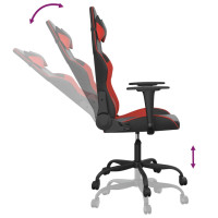Produktbild för Gamingstol med massage svart och röd konstläder