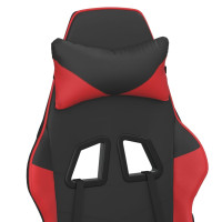 Produktbild för Gamingstol med massage svart och röd konstläder