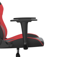 Produktbild för Gamingstol med massage svart och röd konstläder