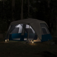 Miniatyr av produktbild för Campingtält med LEDs 10 personer ljusblå
