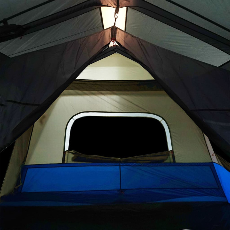 Produktbild för Campingtält med LEDs 10 personer ljusblå