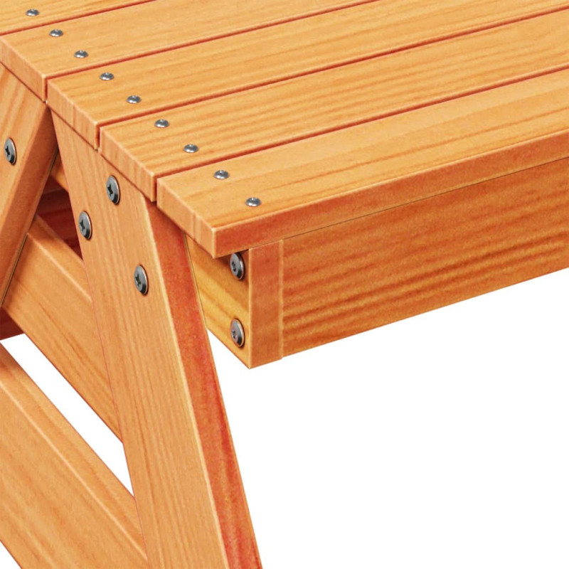 Produktbild för Picknickbord för barn vaxad brun 88x97x52 cm massiv furu