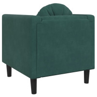 Produktbild för Fåtölj med dyna mörkgrön sammet