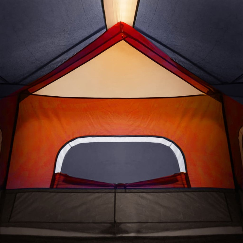 Produktbild för Campingtält med LEDs 6 personer ljusgrå och orange