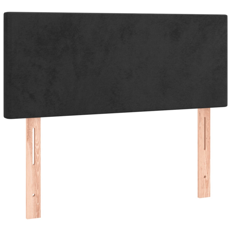 Produktbild för Ramsäng med madrass & LED svart 120x190 cm sammet
