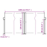 Produktbild för Infällbar sidomarkis blå 120x1200 cm