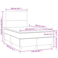 Miniatyr av produktbild för Ramsäng med madrass & LED svart 120x190 cm tyg