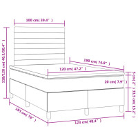 Miniatyr av produktbild för Ramsäng med madrass & LED svart 120x190 cm tyg