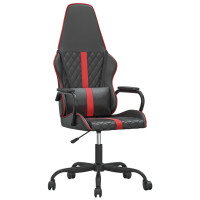 Produktbild för Gamingstol svart och röd konstläder