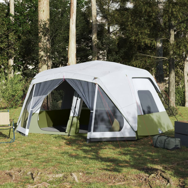 Produktbild för Campingtält med LEDs 10 personer ljusgrön