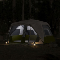 Miniatyr av produktbild för Campingtält med LEDs 10 personer ljusgrön