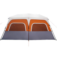 Miniatyr av produktbild för Campingtält med LEDs 10 personer ljusgrå och orange