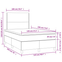Miniatyr av produktbild för Ramsäng med madrass & LED cappuccino 120x190 cm konstläder