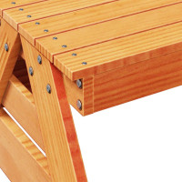 Miniatyr av produktbild för Picknickbord för barn vaxad brun 88x122x58 cm massiv furu