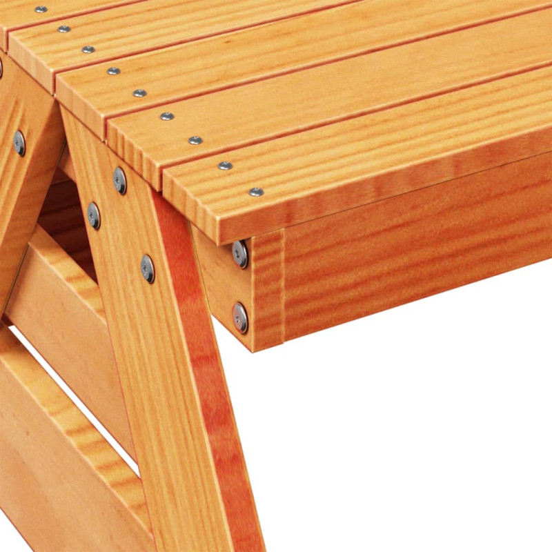 Produktbild för Picknickbord för barn vaxad brun 88x122x58 cm massiv furu