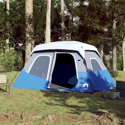 vidaXL Campingtält med LEDs 6 personer ljusblå