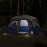 Miniatyr av produktbild för Campingtält med LEDs 6 personer ljusblå