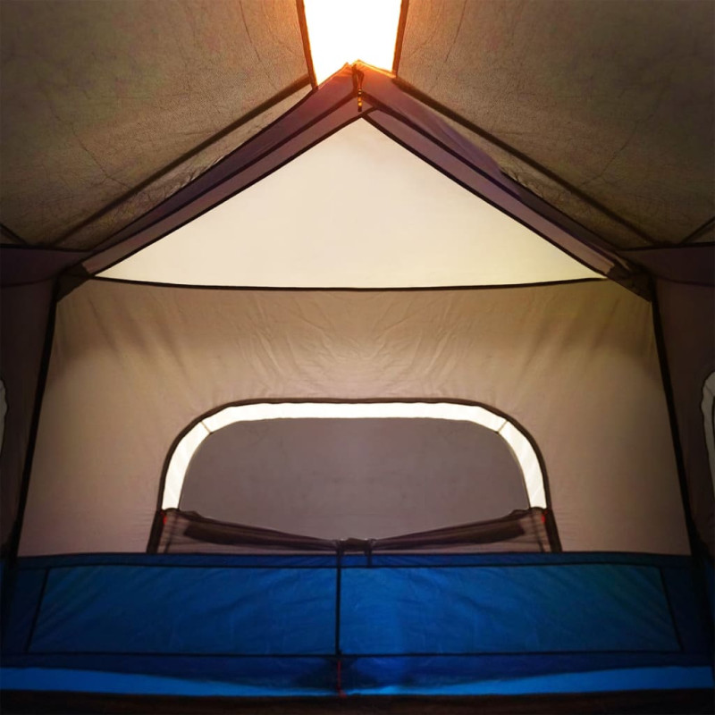 Produktbild för Campingtält med LEDs 6 personer ljusblå