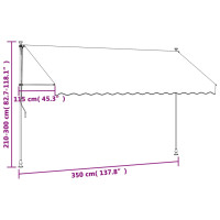 Produktbild för Markis infällbar gräddvit 350x150 cm tyg och stål